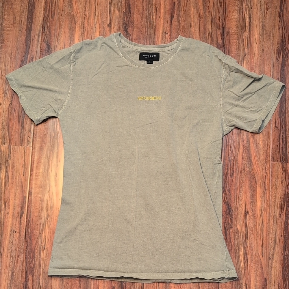 All Saints Gray Short Sleeve Tee with Crew Neck